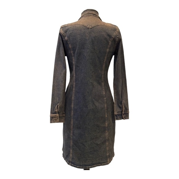 Vintage 90s DMBM Denim Tapered Button Down Shirt Dress Size Large - Picture 3 of 9